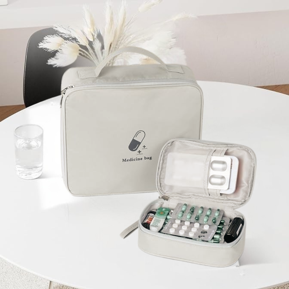 Комплект сумок для медикаментів дорожні органайзери для подорожей, аптечки для ліків, сірі, фото 1