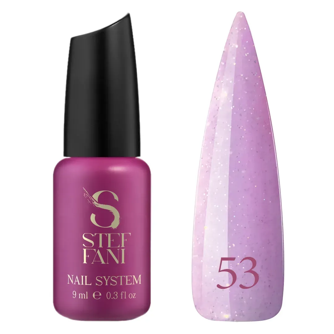 База Steffani Cover Base - Без ТРО (9мл). №53 - Світловідбиваюча фіолетова, фото 1