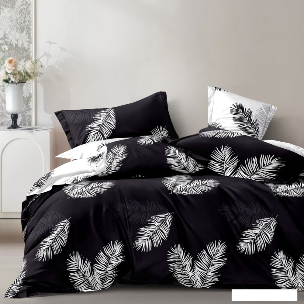 Сатин 100% бавовна рослиний принт, натуральна тканина 220 см для постільної білизни, (A+В рулони 60м+60м)