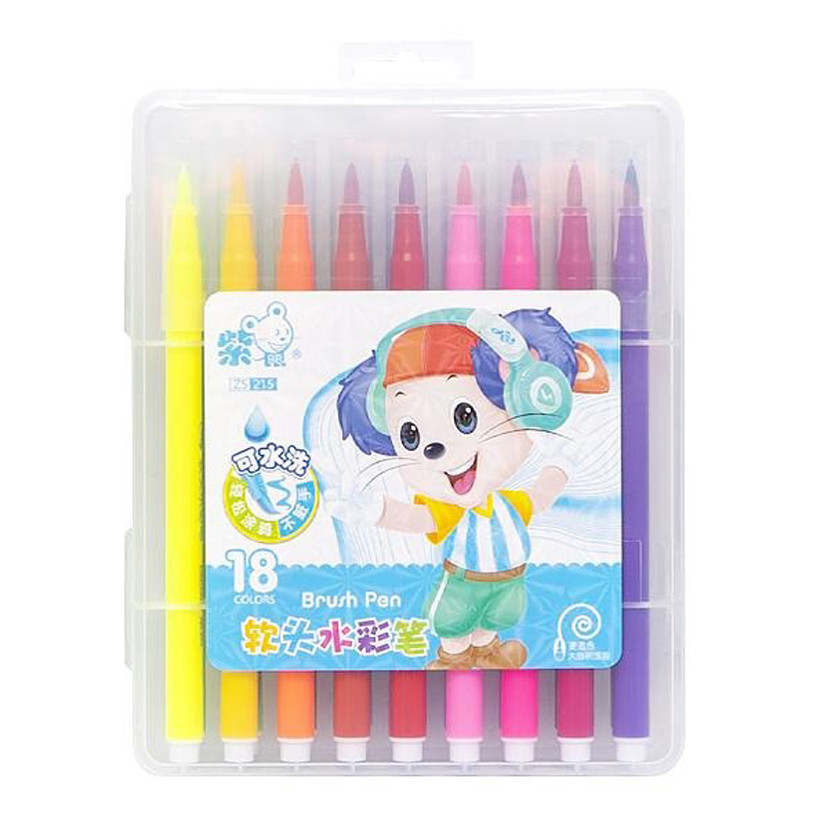 Дитячий набір фломастерів 215-18(Blue) 18 кольорів, фото 1