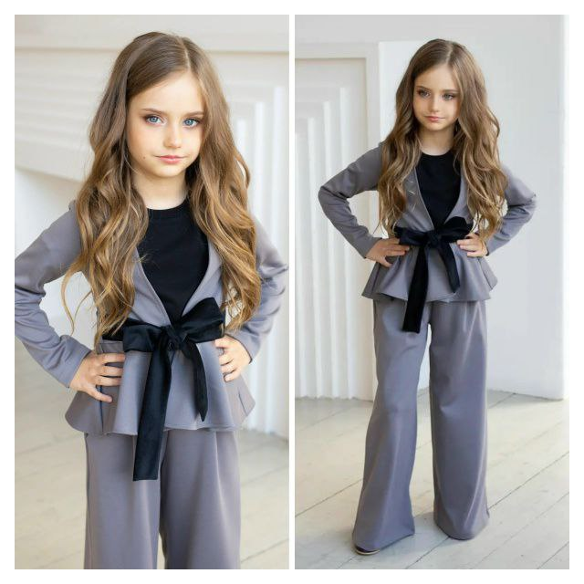 Костюм для дівчинки брючний костюмка Коко, на зріст 110-158р.