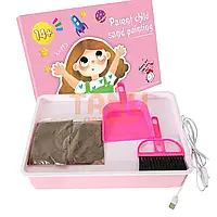 Планшет із підсвіткою для малювання піском Sand Painting дитячий набір 5в1 рожевий колір