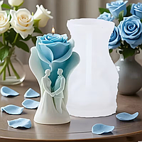 Силіконова форма молд для виготовлення свічок "Квітуче кохання