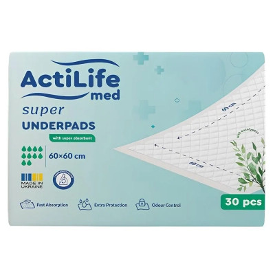 Пелюшки для малюків ActiLife Med Super 60 х 60, 30 шт (4820174981501), фото 1