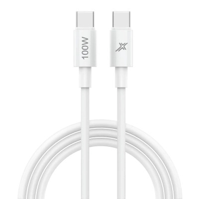 Дата кабель USB-C to USB-C 1.0m 100W white Grand-X (CC-100W) 1 м, 100W, білий, фото 1