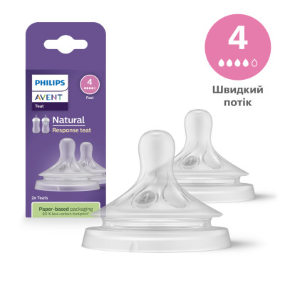 Соска Philips AVENT Natural середній потік 3+ міс 2 шт (SCY964/02), фото 1