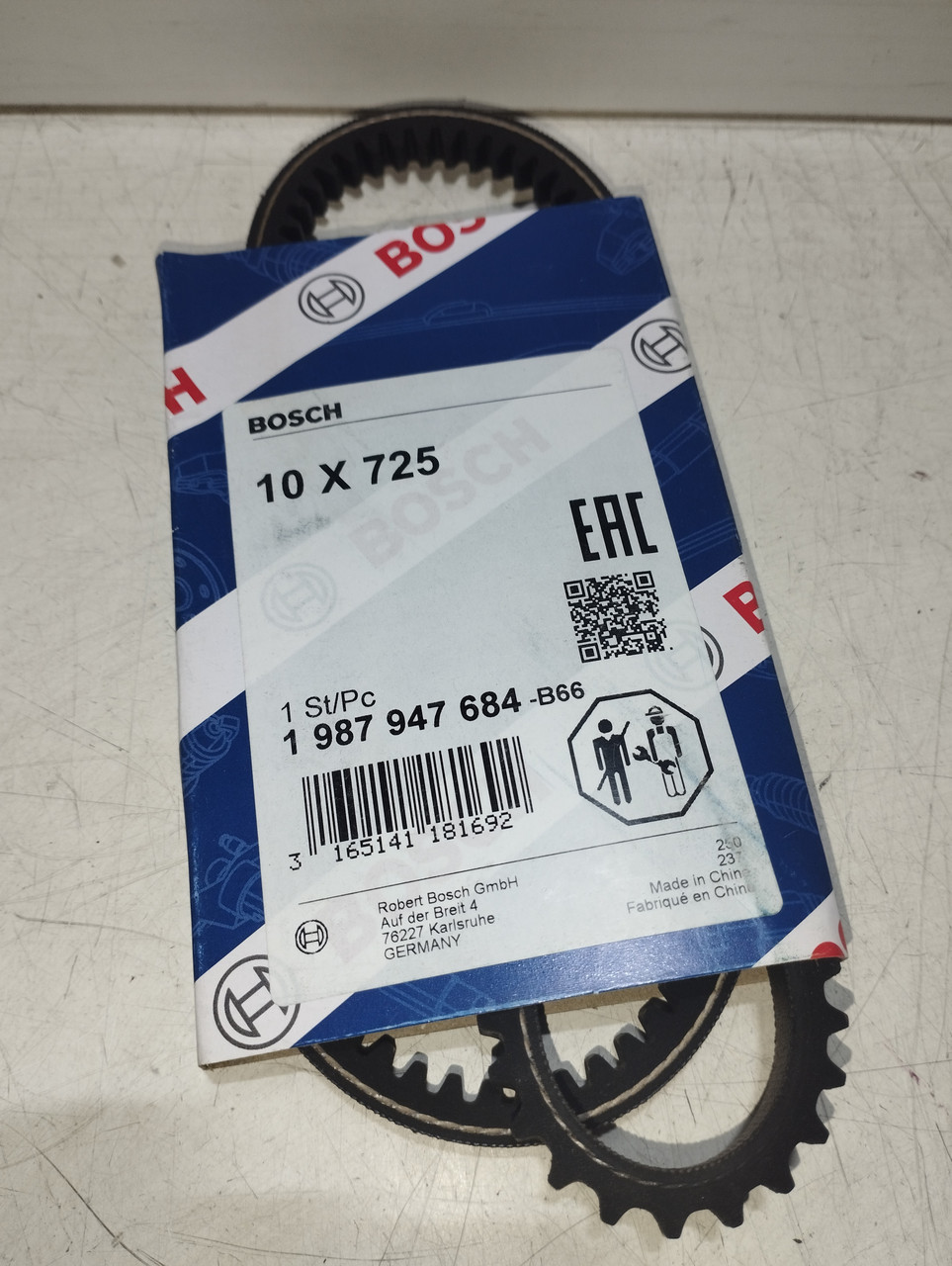 BOSCH Ремінь клиновий 10A0725C, фото 1