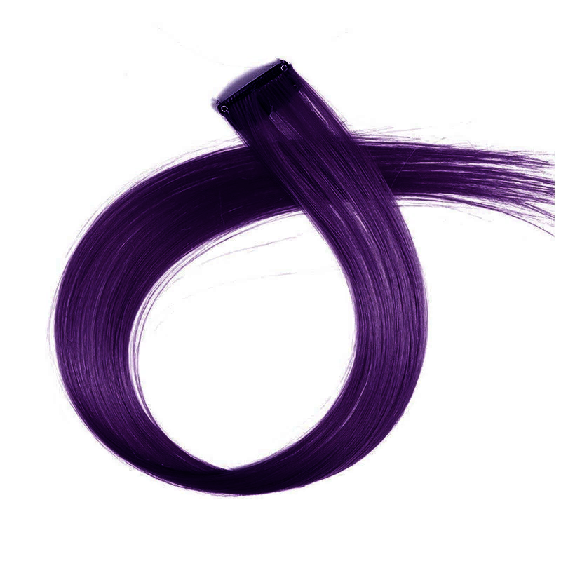 Накладне пасмо на шпильці кліпсі для волосся темно фіолетовий канекалон для зачіски плетіння коси