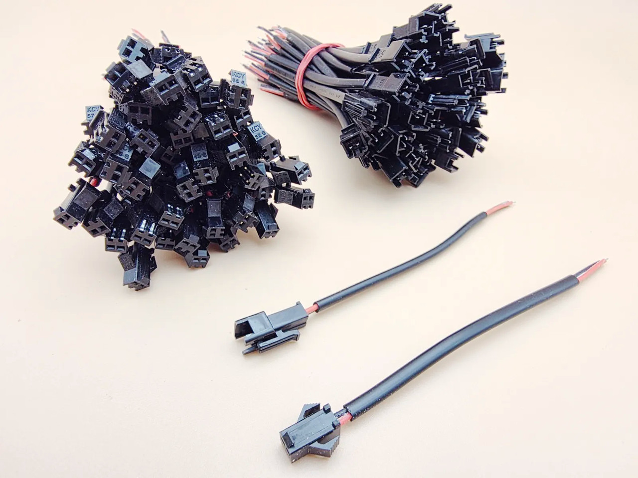 Конектор JST SM 2pin комплект (2 jack) з кабелем в обплетенні тато + мама