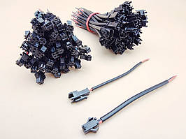 Конектор JST SM 2pin комплект (2 jack) з кабелем в обплетенні тато + мама