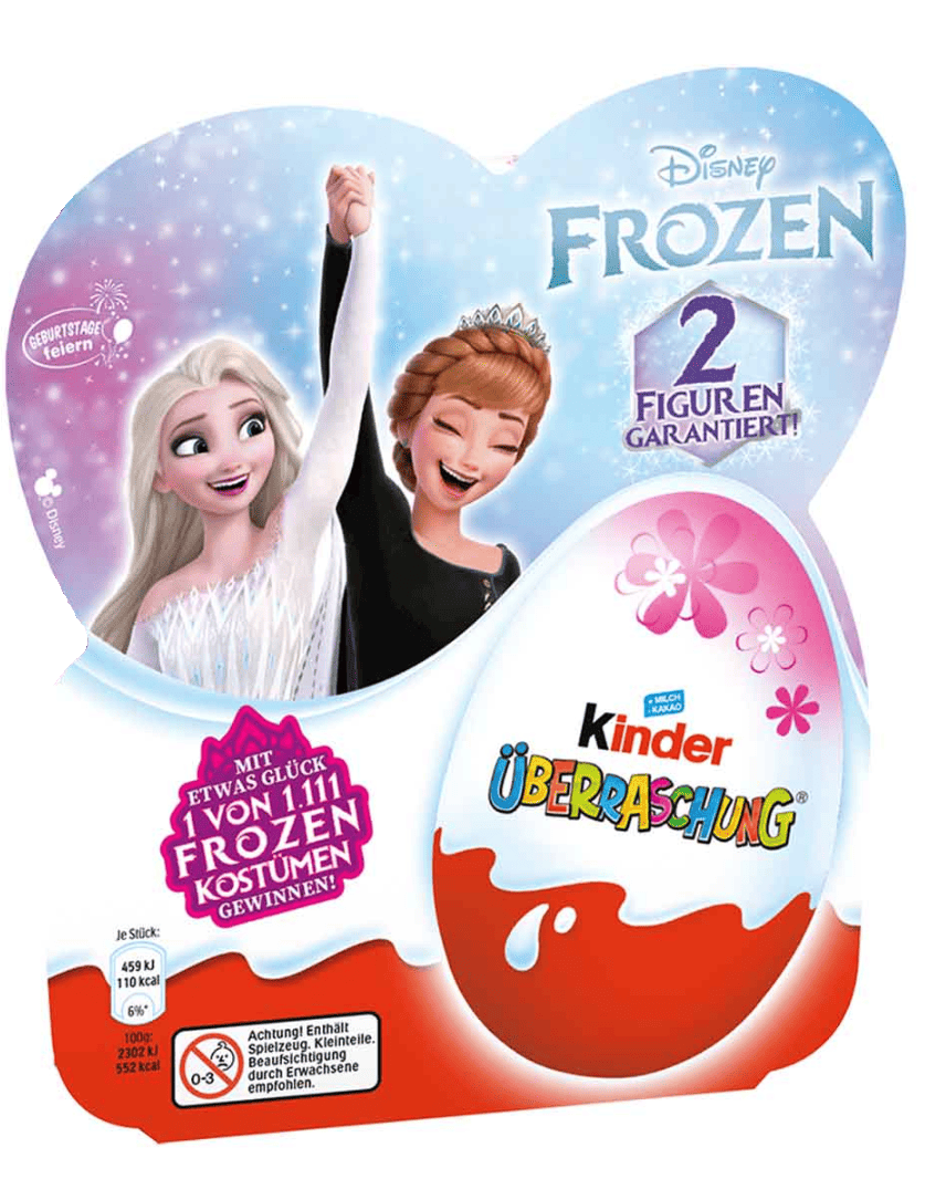 Шоколадні яйця Kinder Uberraschung Disney Frozen 4шт 80г, фото 1
