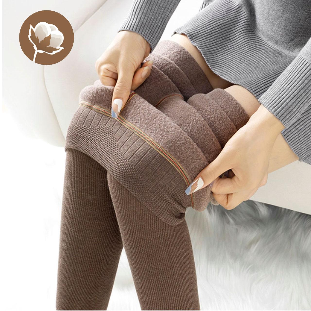 Колготи жіночі утеплені на овчинці/хутрі коричневі Термоколготи на хутрі зимові коричневі