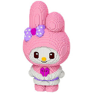 Великий конструктор Мелоді Дівчинка-зайчик 55 см, 10000 деталей 3D Magic Blocksф у вигляді (My Melody)