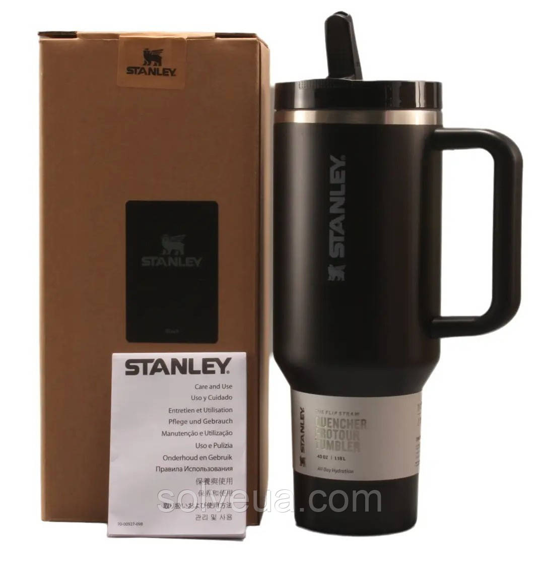 Термос термочашка Stanley Quencher ProTour Flip Straw Tumbler з нержавіючої сталі Black 2.0   1,18 л KT6007870-C9-Уцінка solve, фото 1