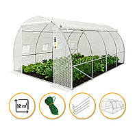 Садова теплиця парник LEOBRO Garden 12м2 White MultiDoor (LB-G113-WHT)
