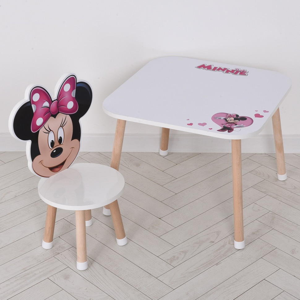 Дерев'яний дитячий столик M 502-8-2 зі стільчиком, фото 1