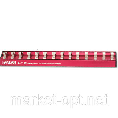 Планка для головок (магнітна) TOPTUL 3/8"*240*12 шт. PBKB2R2412, фото 1