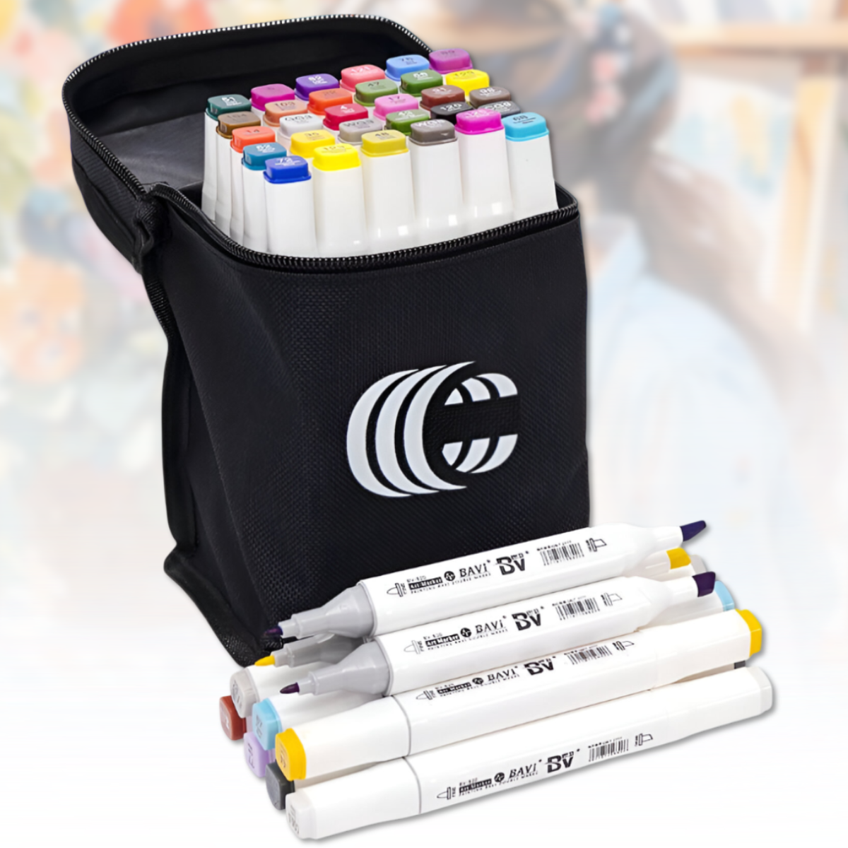 Набір двосторонніх скетч-маркерів на 30 кольорів в сумці BV820 Упаковка 30 шт., фото 1