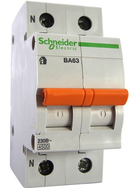 Автоматичний вимикач 2П 63А С  Schneider Electric ВА63 11219 "Домовий"