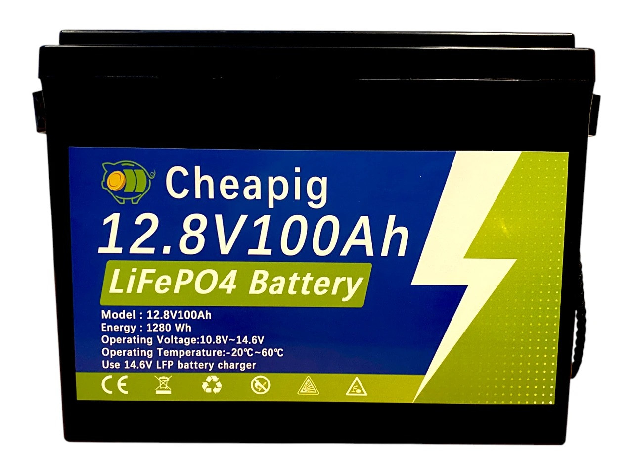 Акумулятор LiFePO4 Cheapig 12V 100Аh 1280Wh