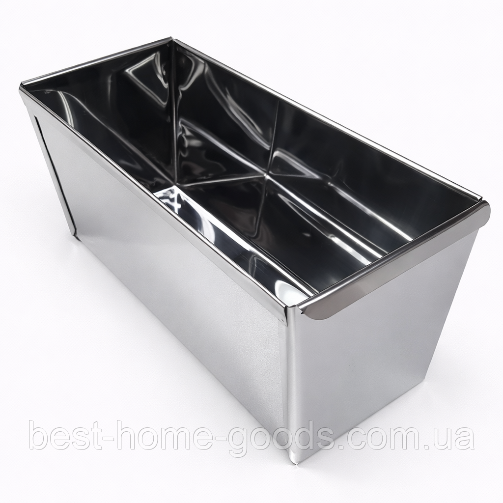 Прямокутна форма з нержавіючої сталі 32×10.5×10 см для випікання хліба, кекса, бісквіта – цілісна металева форма для духовки, фото 1