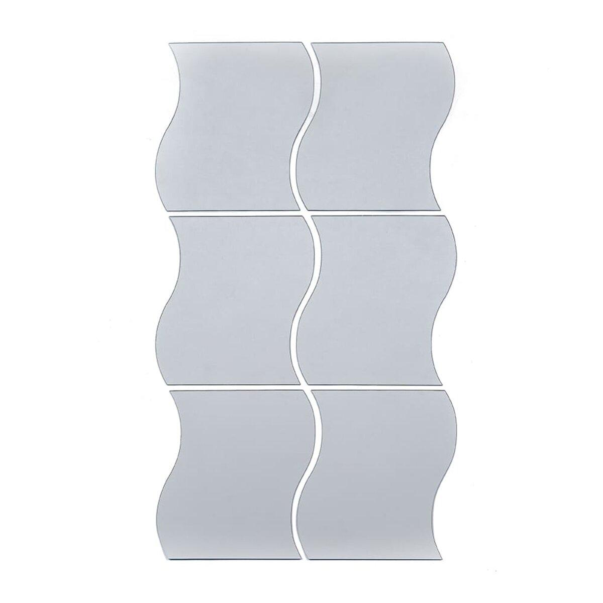 Дзеркальний декор акриловий самоклейний 140*190 мм срібло, 6 шт (D) SW-00002510