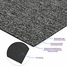 Плитка під килимолін без клейового шару 500х500х3мм Темно-сірий SW-00002711, фото 2