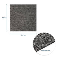 Плитка під килимолін без клейового шару 500х500х3мм Темно-сірий SW-00002711, фото 3