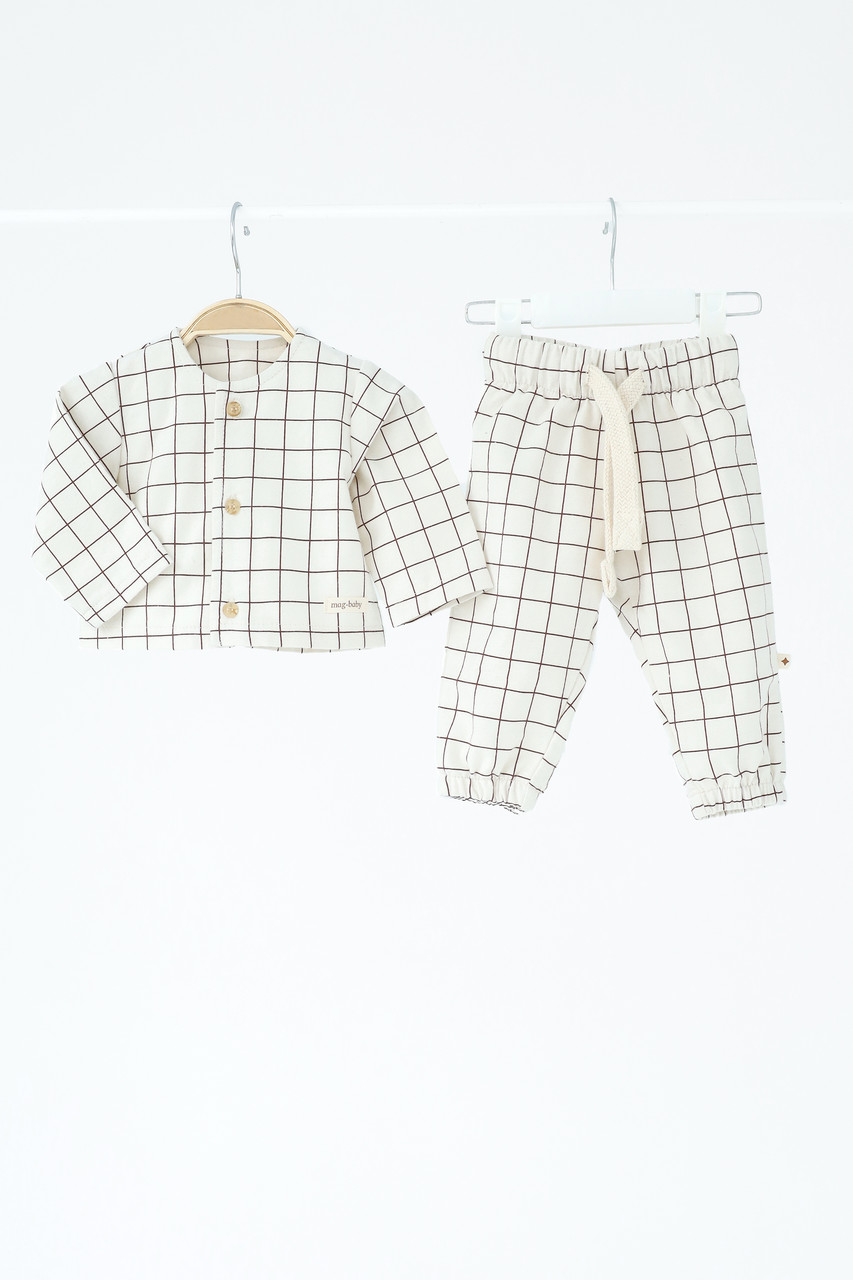 Костюм "Beris", Клітинка на молочному, фото 1