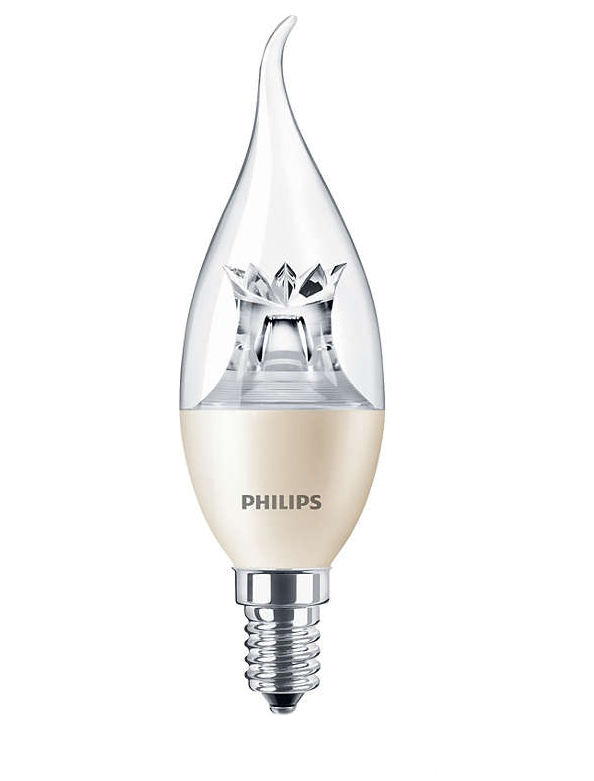 Лампа світлодіодна LEDcandle DT 6 — 40 W 2700 K E14 BA38 CL PHILIPS димована