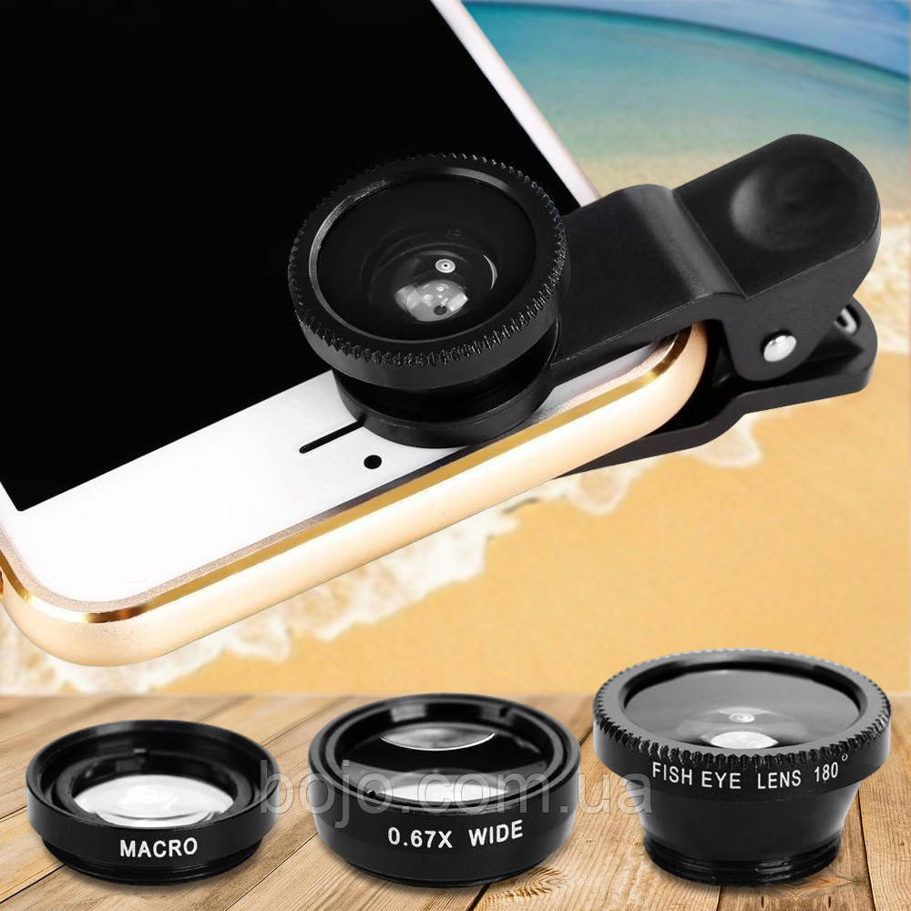 Лінза для камери телефону Fish Eye LENS Y-12, Чорний (206)