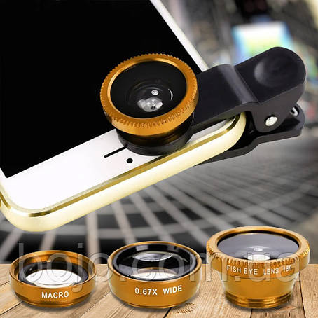 Лінза для камери телефону Fish Eye LENS Y-12, Жовтий (206), фото 1