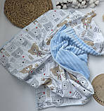 Дитячий плед для новонароджених малюків з плюшу та бавовни 100×80 см, фото 4