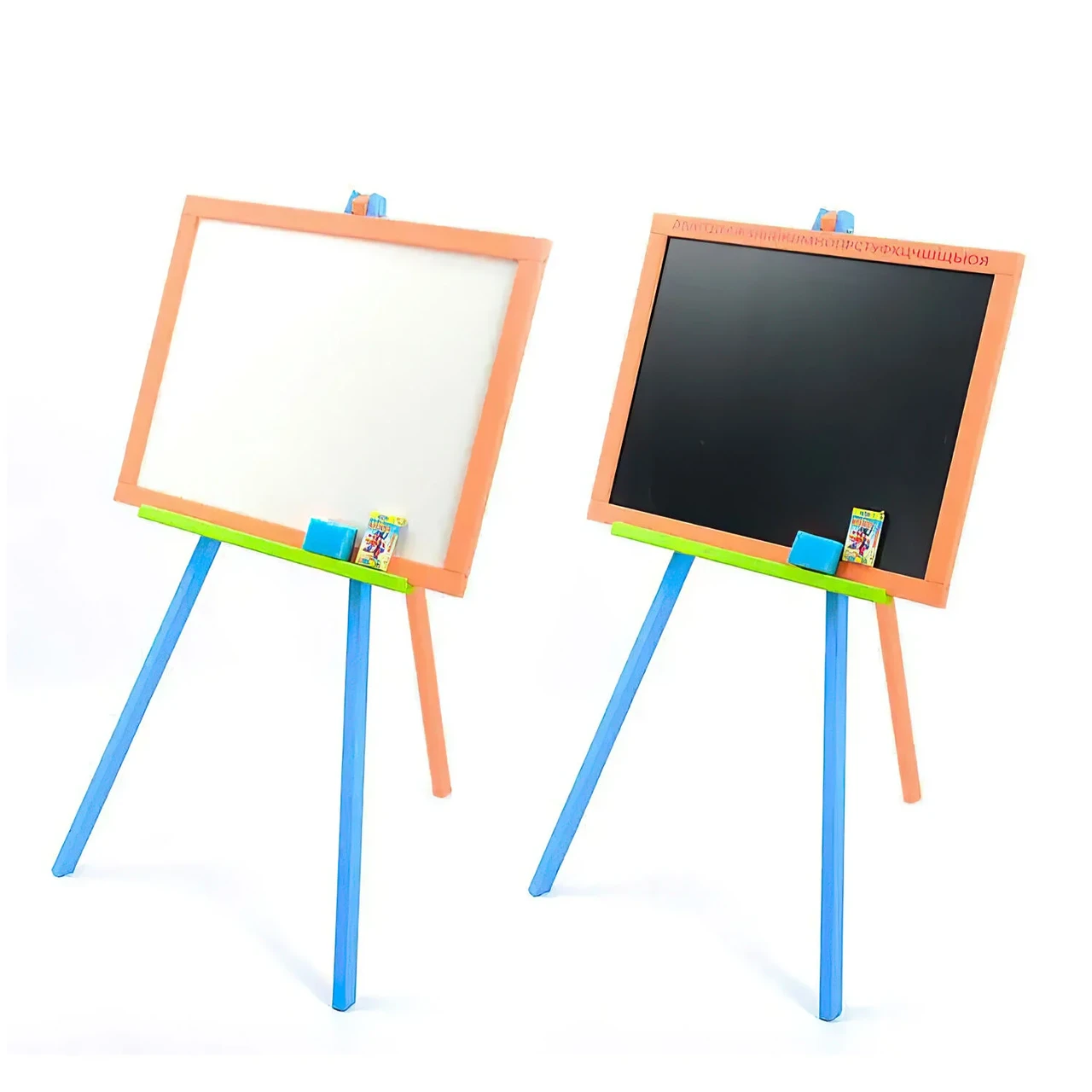 Мольберт магнітний "Мася" Дошка ш40 * в55см, Підставка ш55 * в110см / матеріал / сосна, фото 1