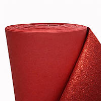 Фоаміран 2мм глітерный Люкс для декору, 0,5 м червоний різдвяний