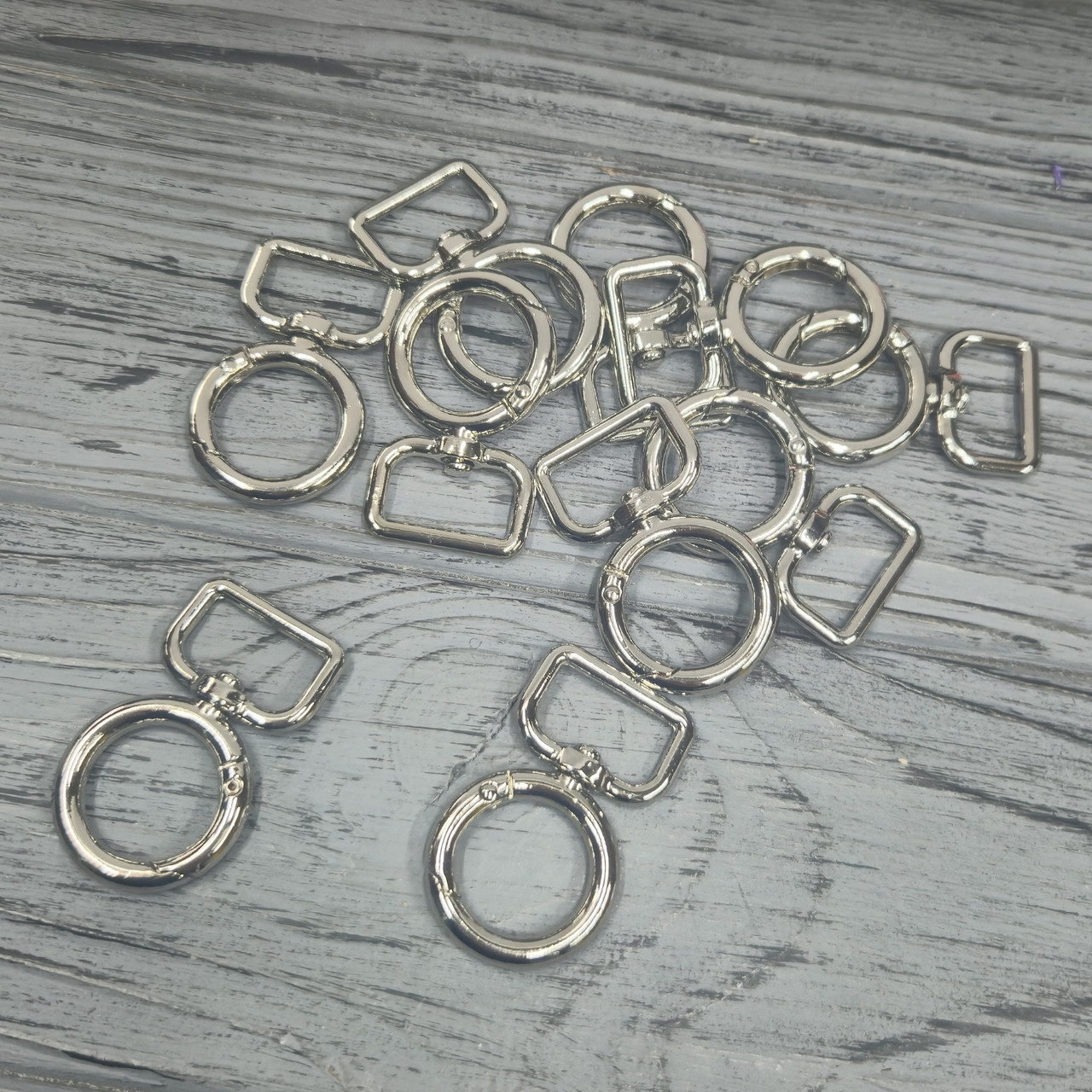 Кільце карабін 20х20 мм з вушком Нікель (DP 51-267), фото 1