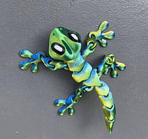 Іграшка 3D Гекон на магнітах. Фігурка Гекона рухома на 3Д принтері