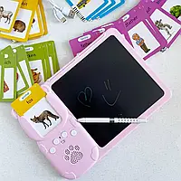 Дитячий Планшет для малювання LCD Writing Tablet + озвучена абетка Монтессорі 112 карток Y5-1AB в коробці 26*19*5 см