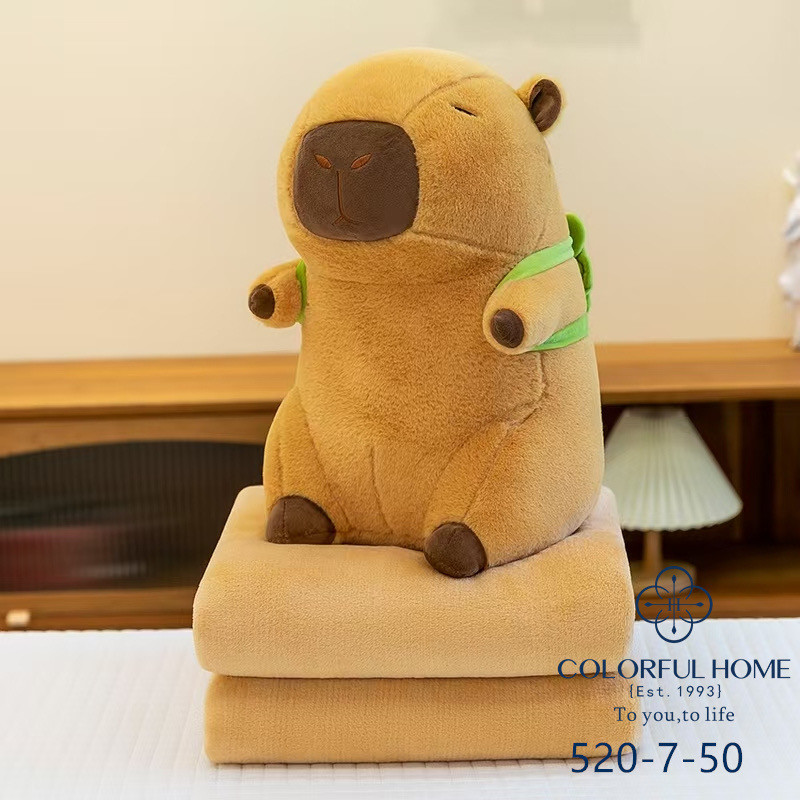 Капібара з черепахою м'яка іграшка з пледом 3в1, іграшка подушка плед, фото 1