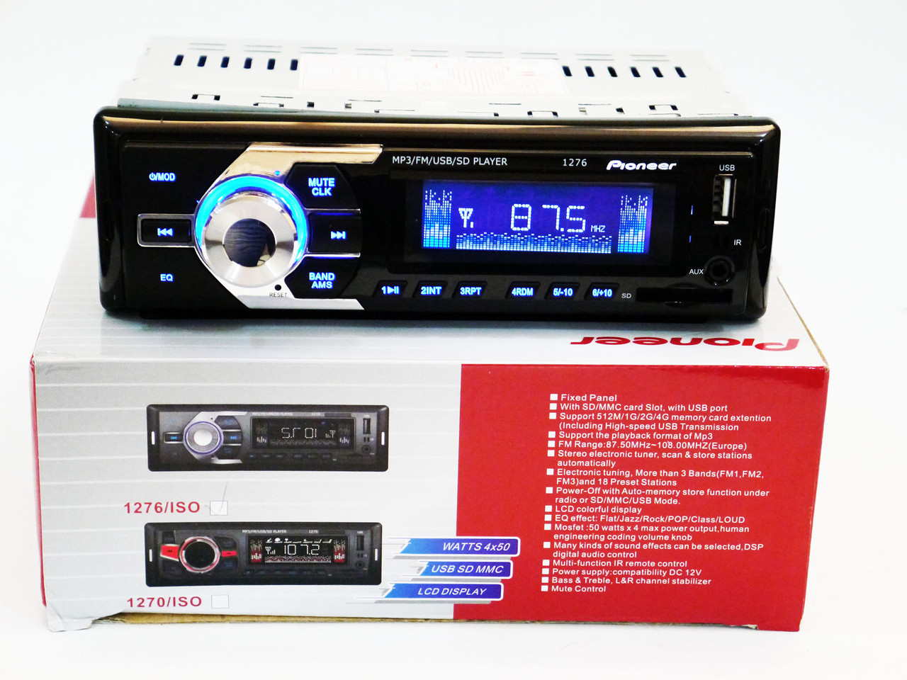 Автомагнітола 1276 — MP3 Player, FM, USB, SD, AUX, фото 1
