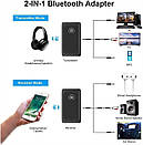 Bluetooth адаптер WONSUN B10S 2 в 1 (передавач / приймач) Bluetooth 5.0 з AUX 3,5 мм, портативний, низька затримка, чорний, фото 2