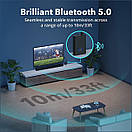 Bluetooth адаптер WONSUN B10S 2 в 1 (передавач / приймач) Bluetooth 5.0 з AUX 3,5 мм, портативний, низька затримка, чорний, фото 3