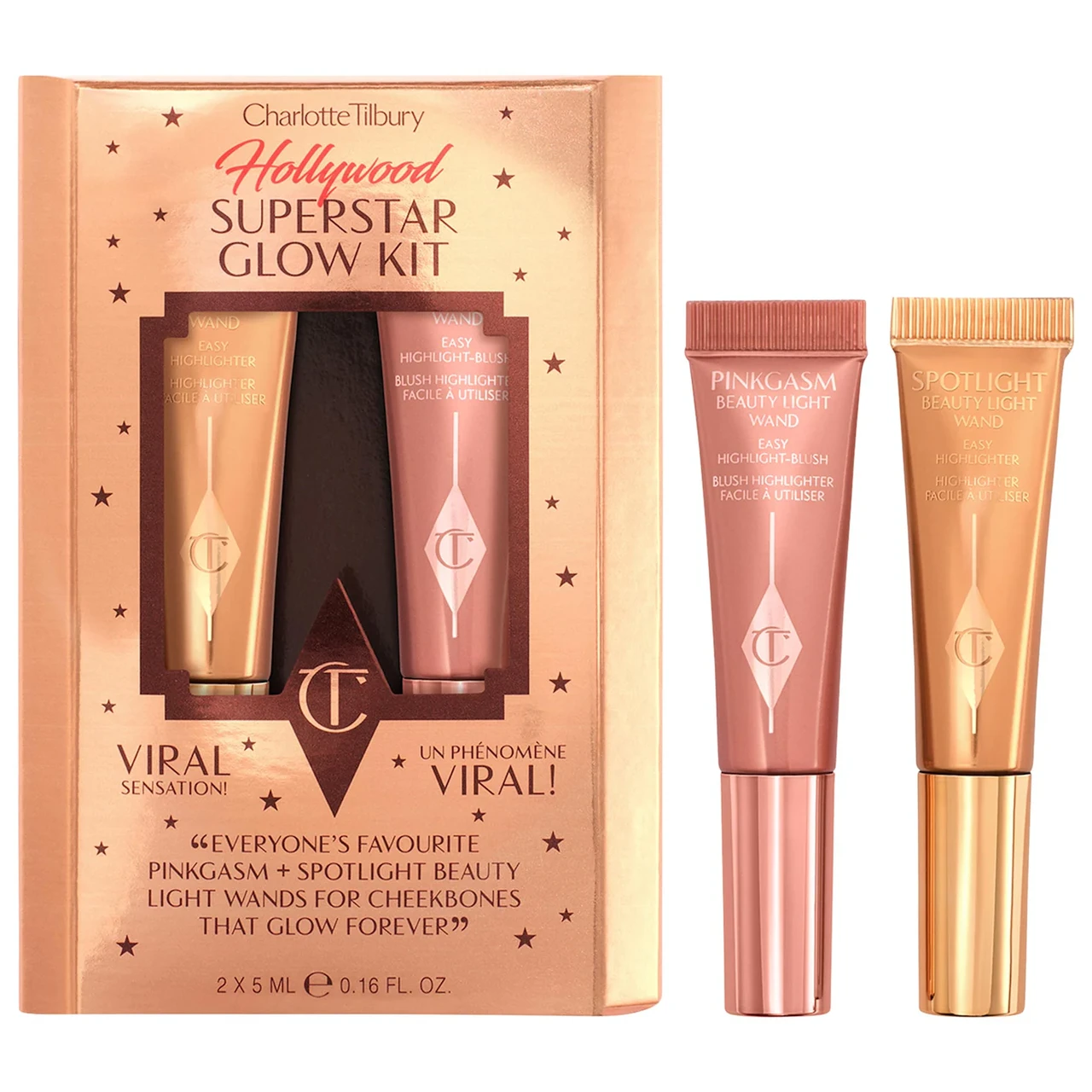Charlotte Tilbury Mini Hollywood Superstar Beauty Highlighter Wand Duo - набір міні-хайлайтерів, 2 × 5 мл, фото 1