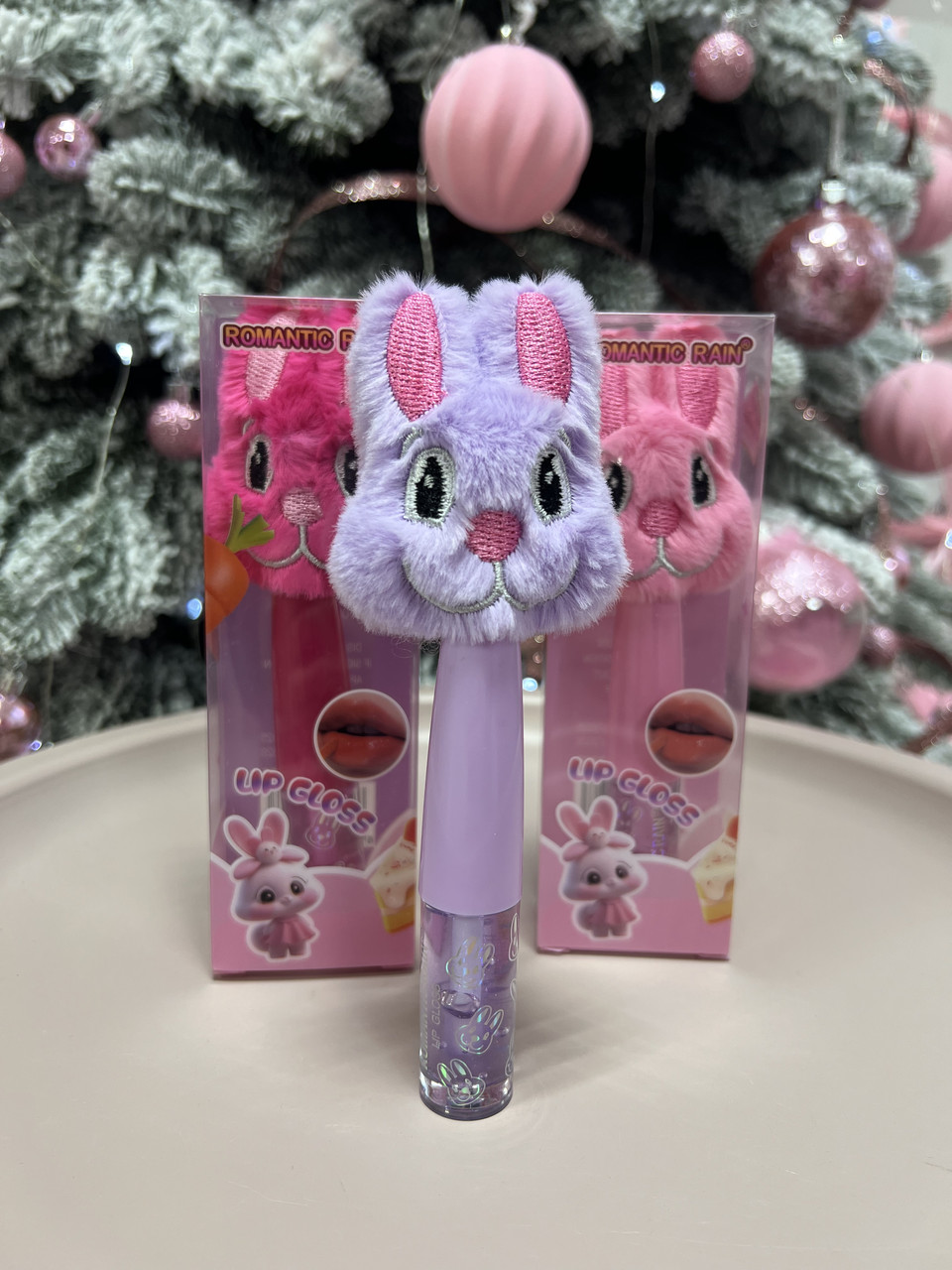 Блиск для губ з пухнастим зайчиком, фото 1