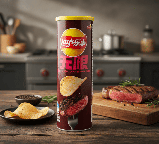 Чіпси Lay's Stax Black Pepper Rib Eye Steak 90г, фото 4