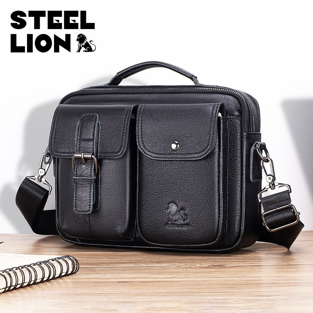 Сумка чоловіча шкіряна. Барсетка чоловіча з натуральної шкіри Чорна, фото 1