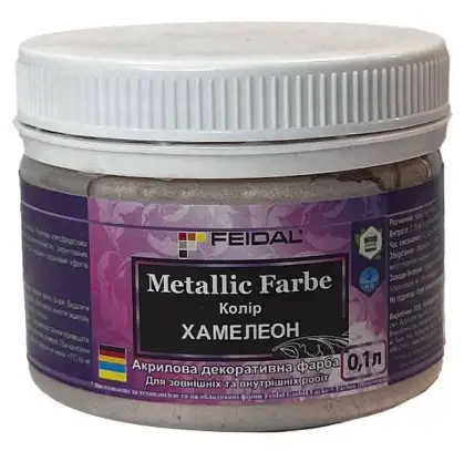 Емаль з металевим перламутровим блиском Feidal Metallic Farbe Хамелеон 0.1л, фото 1
