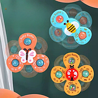 Набір іграшок спінерів для ванни з присосками, 3шт (комахи)