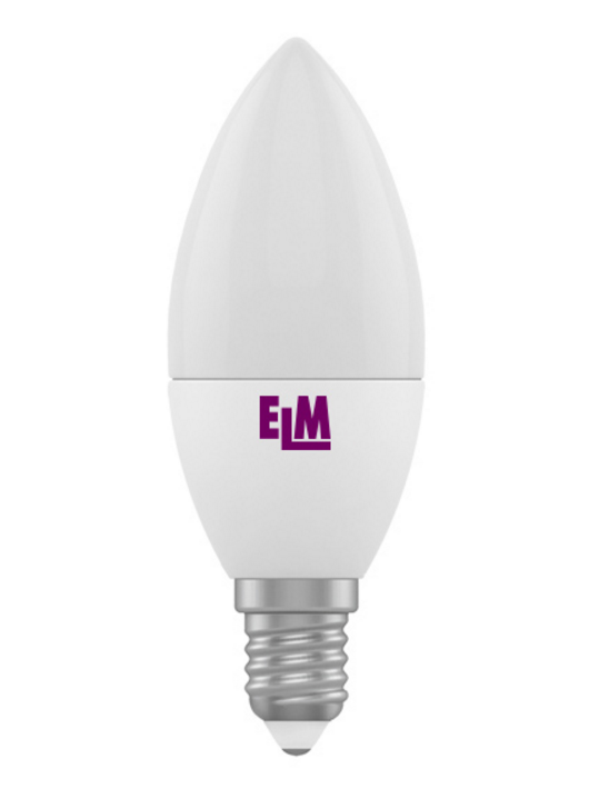 Лампа світлодіодна C37 6W Е14 4000К 500 Lm ELM