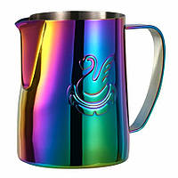 Питчер JIBL Little 600 мл для молока з нержавіючої сталі Rainbow Blue для латте-арт